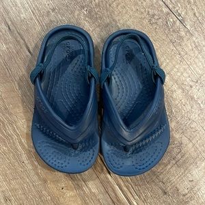 Navy Croc Flip Flops
